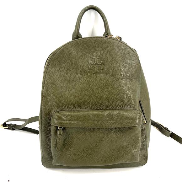 Tory Burch Light Olive Green/Tan Logo Backpack Tory Burch Women main image 4